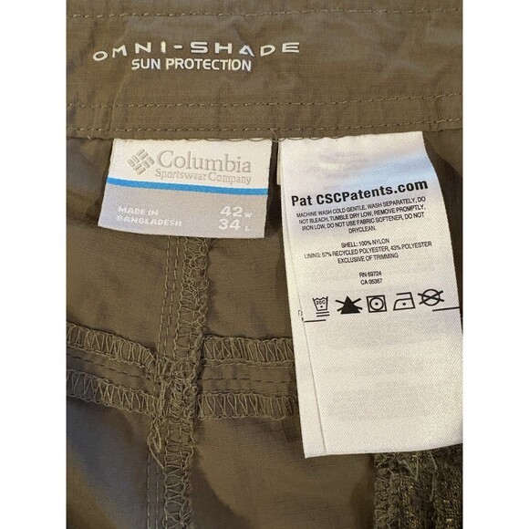 Columbia Omni Shade Pants Lightweight Men’s Size 42x34 (41x32.5) Hiking Casual - Picture 9 of 11